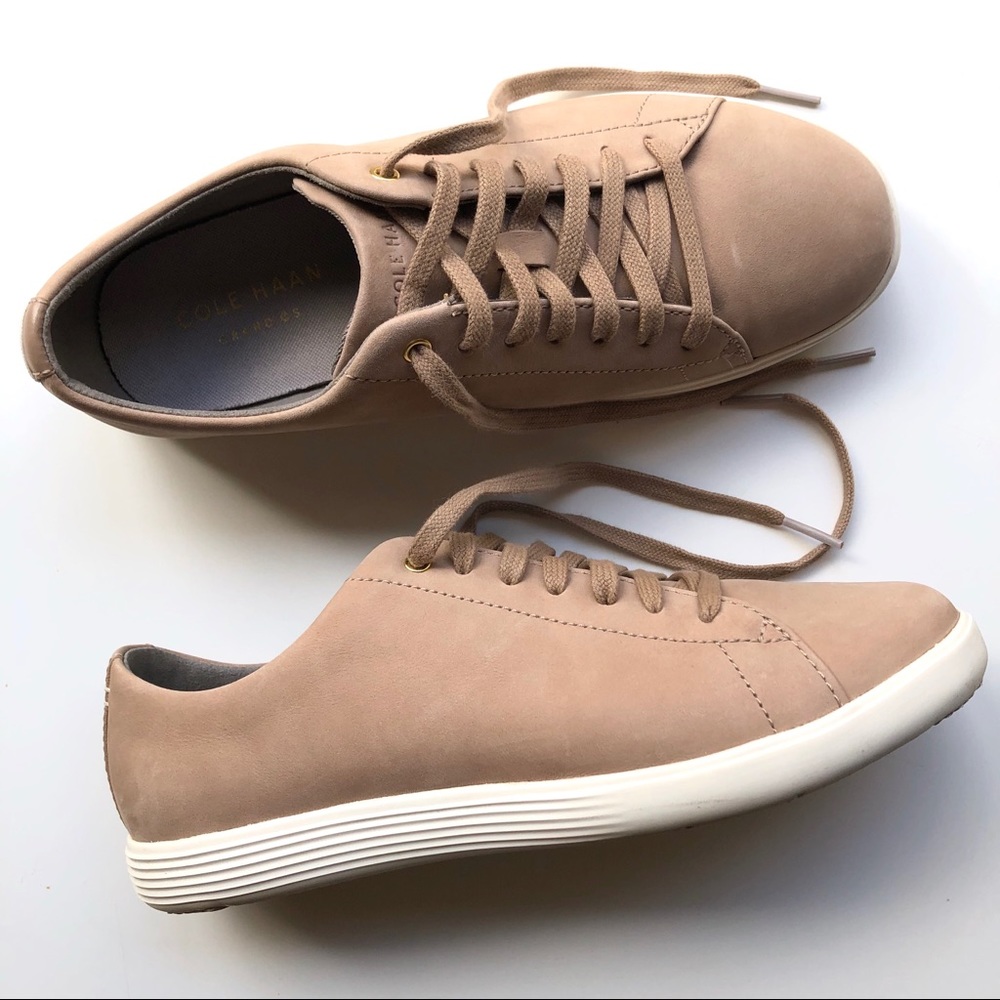 Cole Haan Grand OS Crosscourt Tan Leather Sneakers
